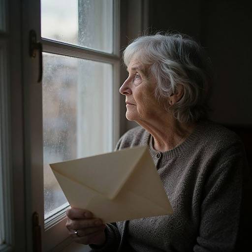 Elderly Woman Reflecting in Quiet Solitude