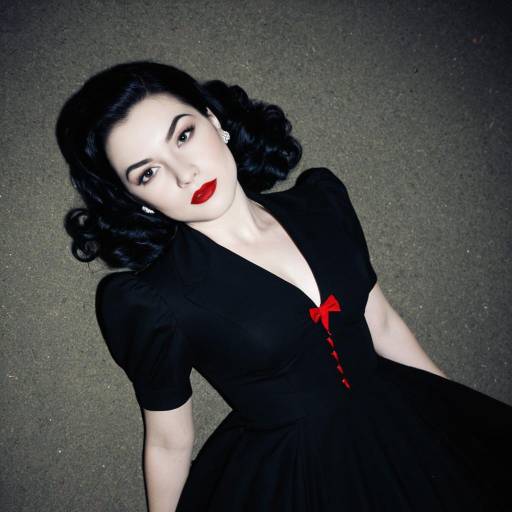 Vintage Gothic Woman in 1940s Dress