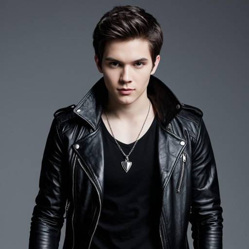 Young Male Vampire in Black Leather Jacket
