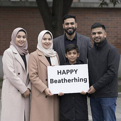 Outdoor Group Photo with Diverse Family