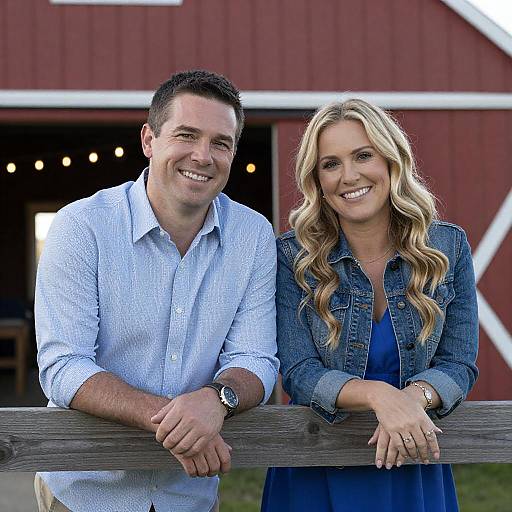 Charming Couple by a Rustic Barn