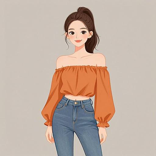 Smiling Woman in Casual Streetwear