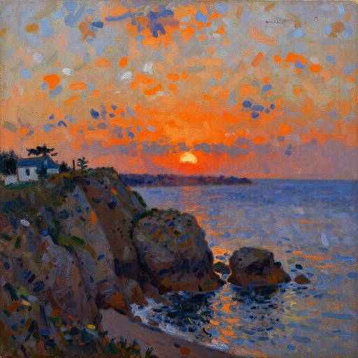 Impressionist Sunset on Brittany Coast