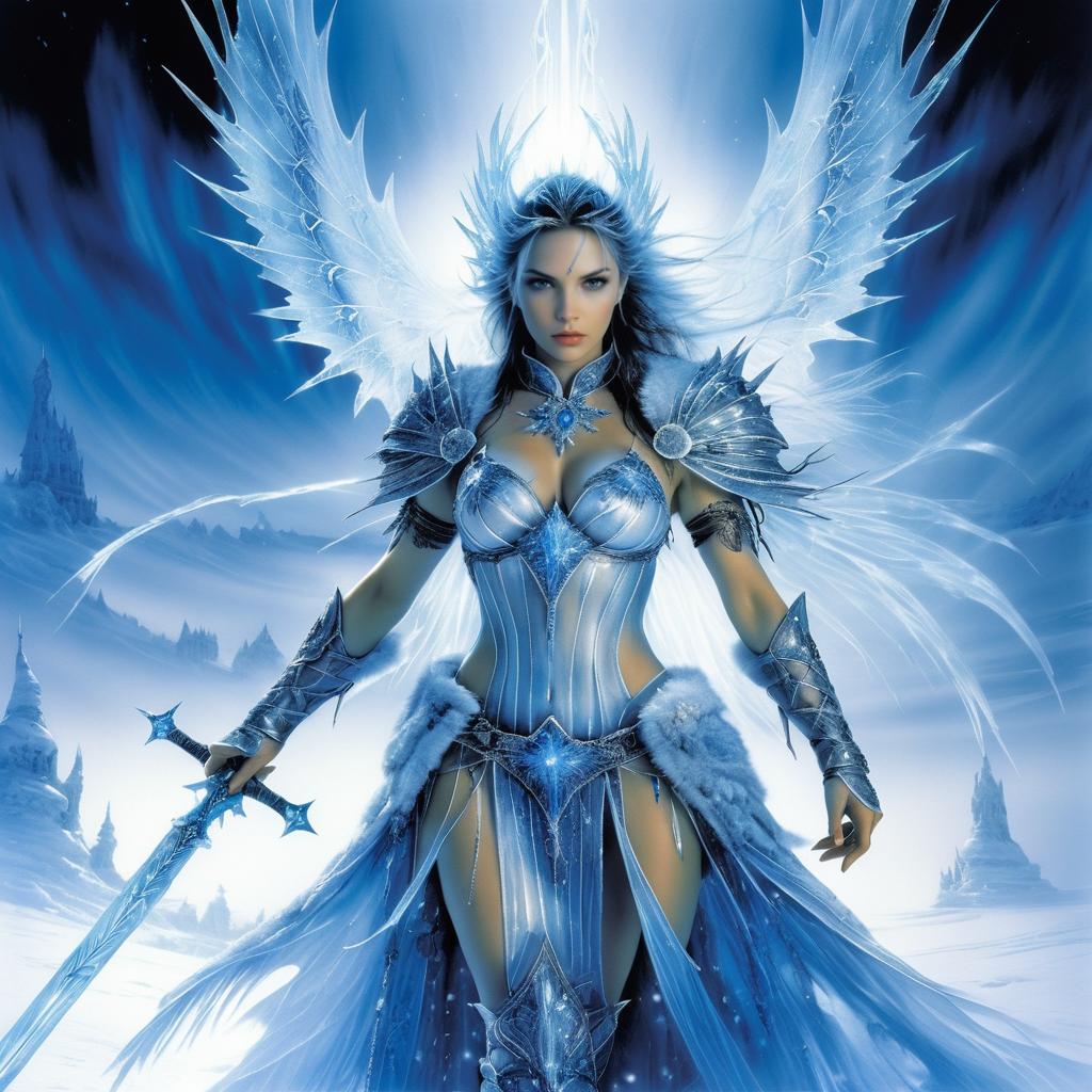 Fierce Ice Queen in Cinematic Battle