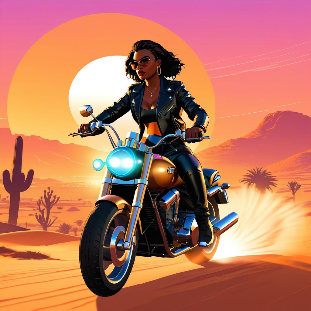 Dynamic Motorcycle Rider in GTA V Style