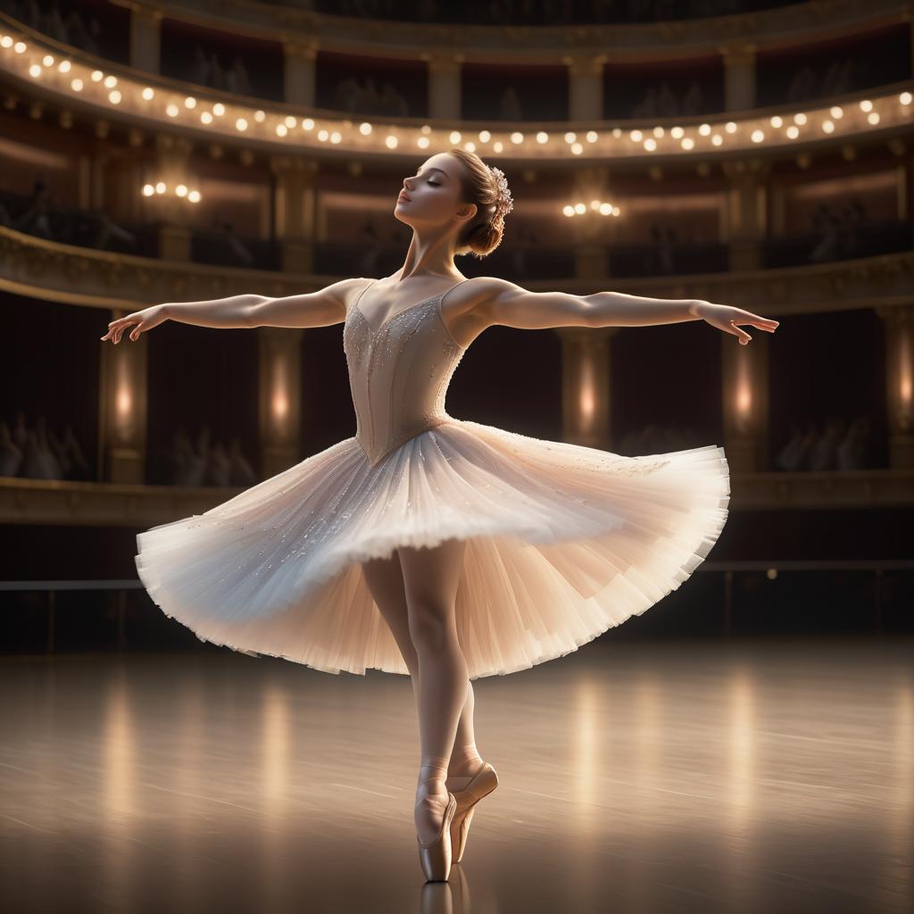 Elegant Ballet Dancer in Grand Theater