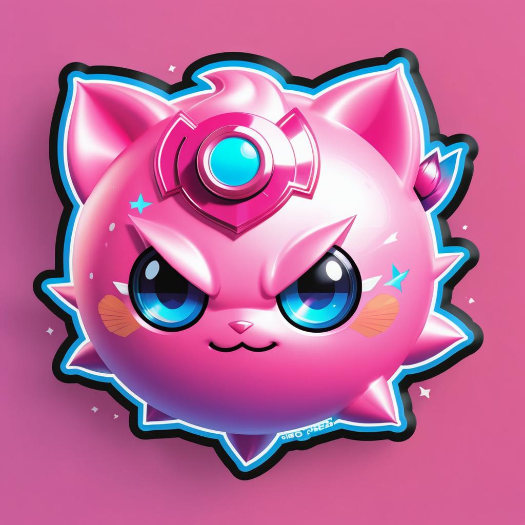 Adorable Jigglypuff Superhero Sticker Art