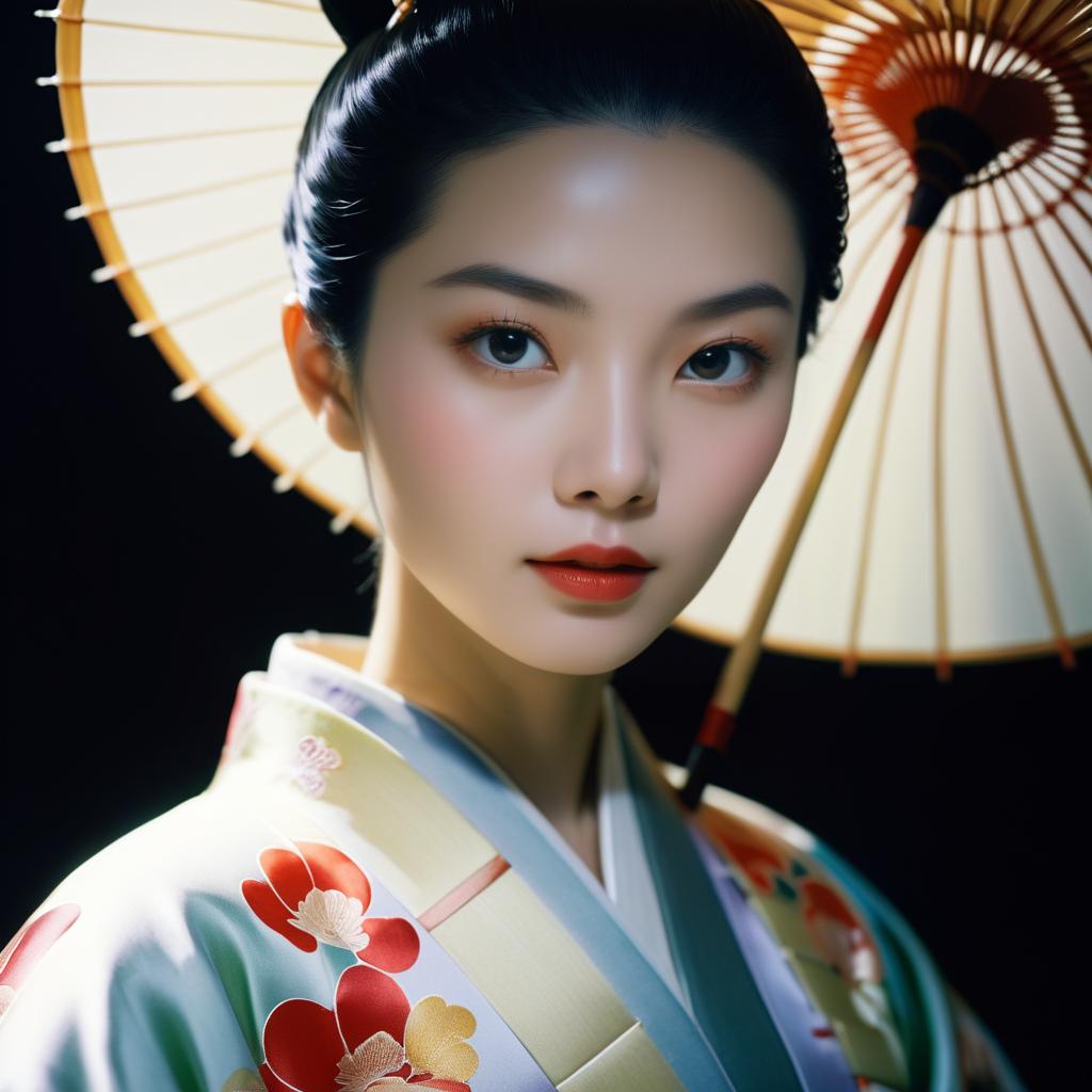 Cinematic Close-Up of Asian Fashion Model