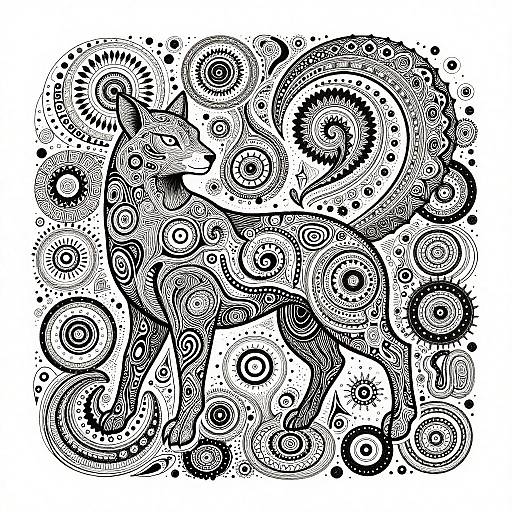 Mystical Zendoodle Animal Illustration