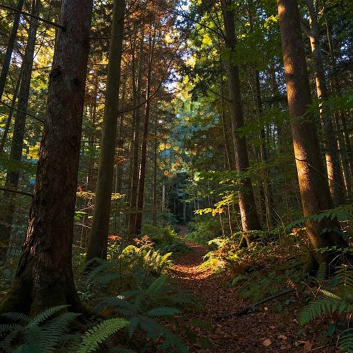 AI Mosaic Forest in Golden Hour