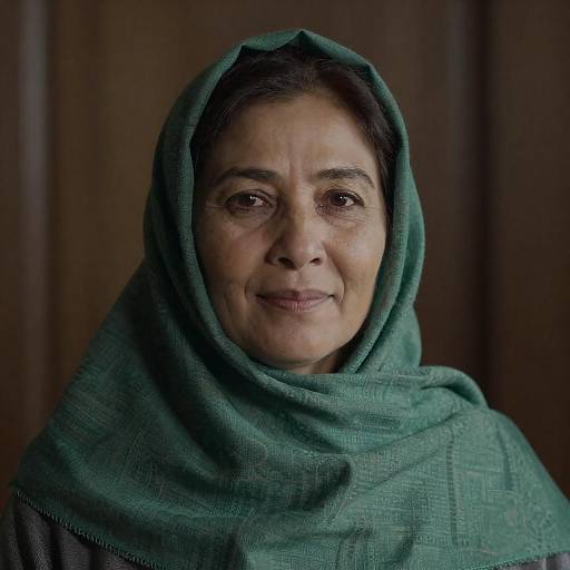 Portrait of a Middle-Aged Woman in Headscarf