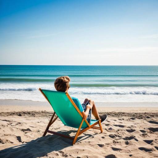 Teenager Relaxing by the Beach at Dawn Teenager Relaxing by the Beach at Dawn