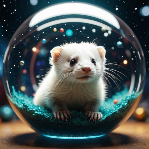 Cute Quantum Ferret in Space Sphere Cute Quantum Ferret in Space Sphere