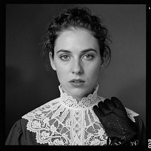 Romantic Woman with Lace Collar