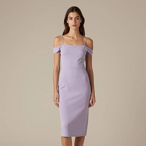 Woman in Light Purple Cold Shoulder Dress
