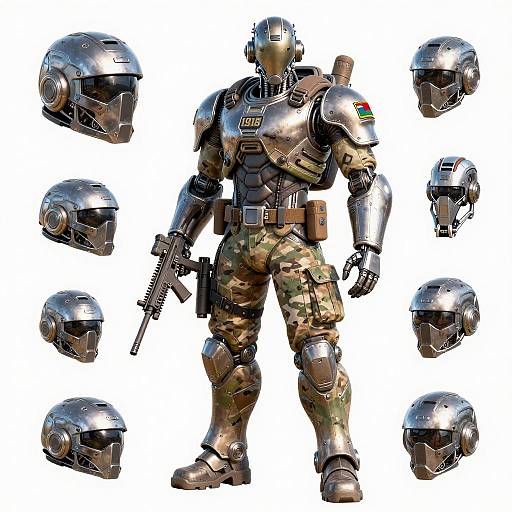 Cyborg Mercenary Exoskeleton Sticker Pack