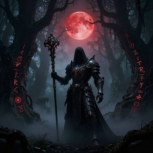 Dark Fantasy AI Art: Mystic Tech Forest