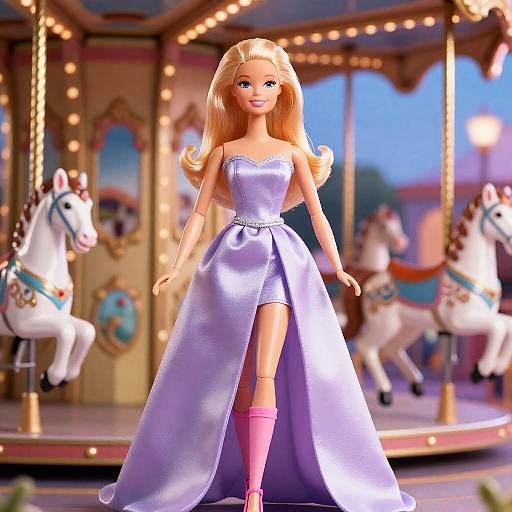 Blonde Barbie Doll in Lavender Evening Gown by Carousel