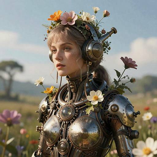 Highly Detailed Solarpunk Biopunk Flowerpunk Scene