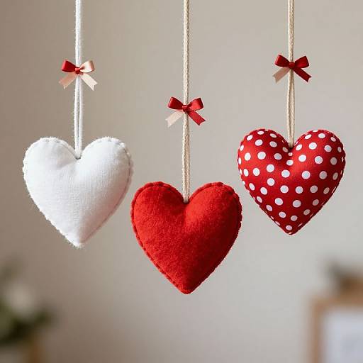 Three Hanging Heart Decorations