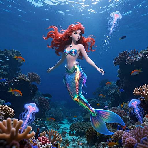 Radiant Mermaid in Mystical Deep Sea