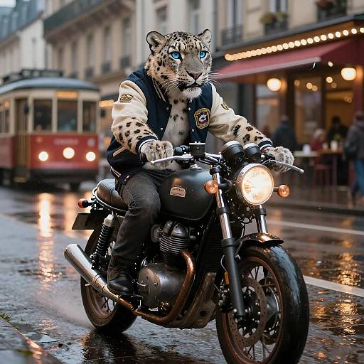 Snow Leopard Cafe Racer Night Ride