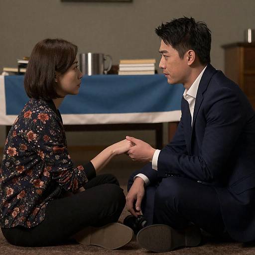 Intimate Moment in Dimly Lit Room