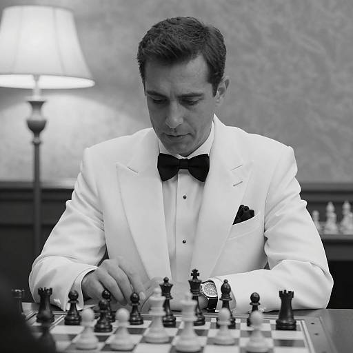 Focused Chess Player in Classic Attire