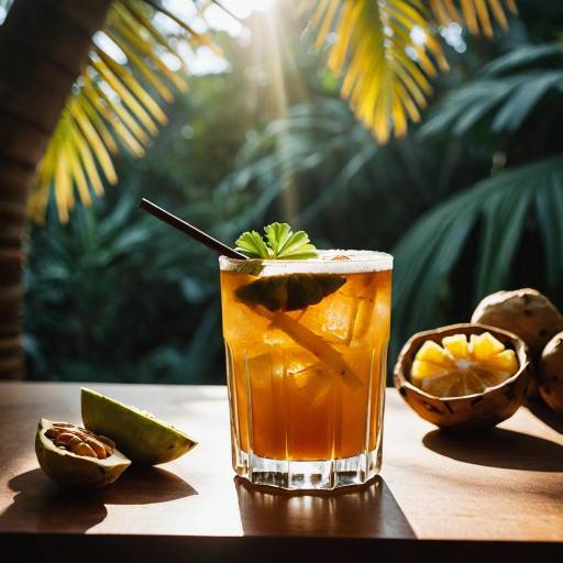 Tamarind Ginger Smash Cocktail with Tropical Garnish