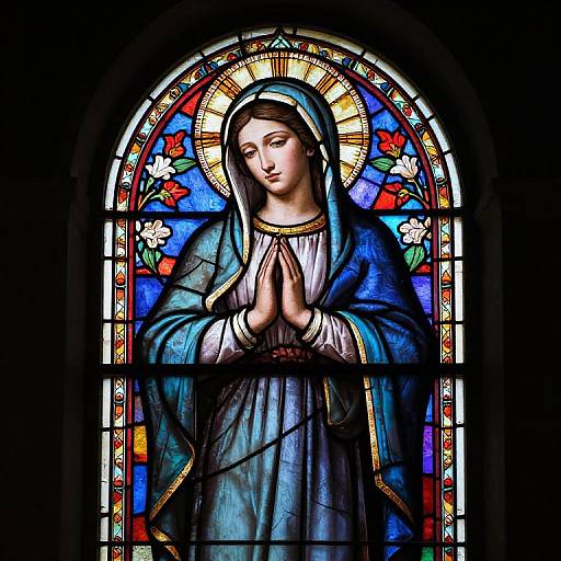 Stained Glass Virgin Mary Wallpaper