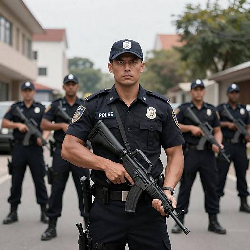 Tense Urban Police Scene Photograph