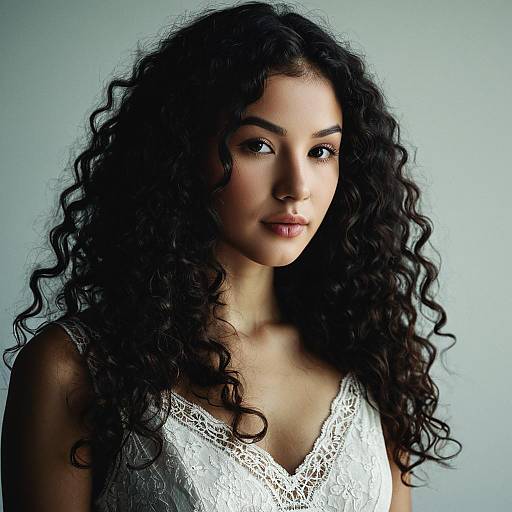 Realistic Portrait of Elegant Young Woman