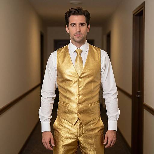 Man in Gold Morph Costume