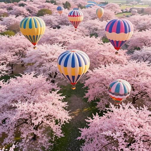 Aerial View of Cherry Blossom Dreamscape