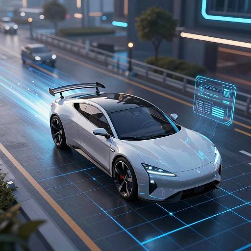 Futuristic AI Car in Virtual Reality