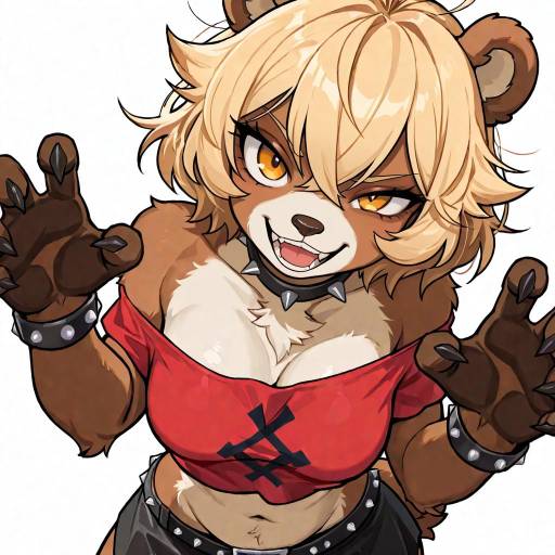 Punk Bear Girl with Unique Style