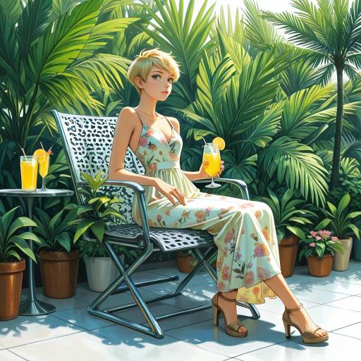 Vibrant Woman Enjoying Lemonade in Nature Vibrant Woman Enjoying Lemonade in Nature