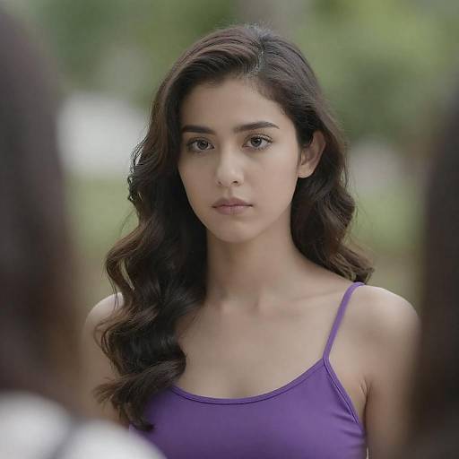 Young Woman Focused in Sunlit Garden