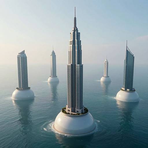 Vertical Cities on Floating Domes