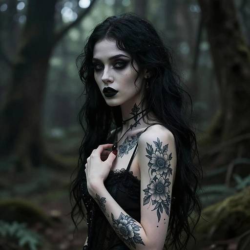 Gothic Mystic Female in Forest