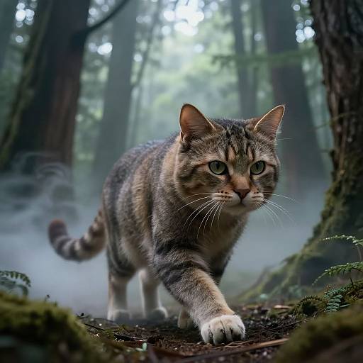 Giantess Cat in Mystical Forest