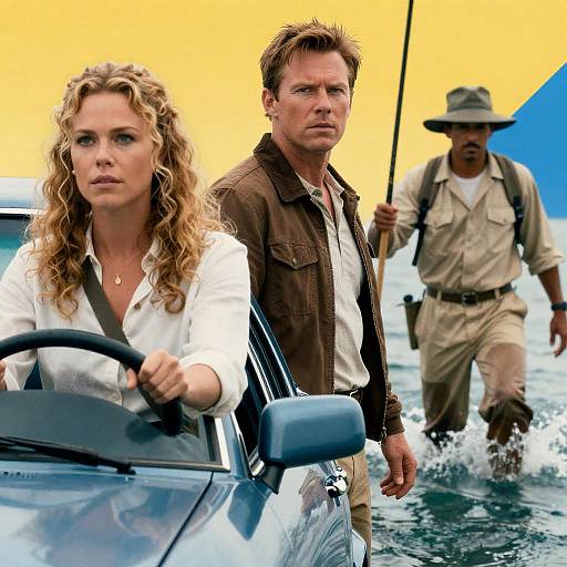 Dynamic Movie Poster Featuring Action Heroes