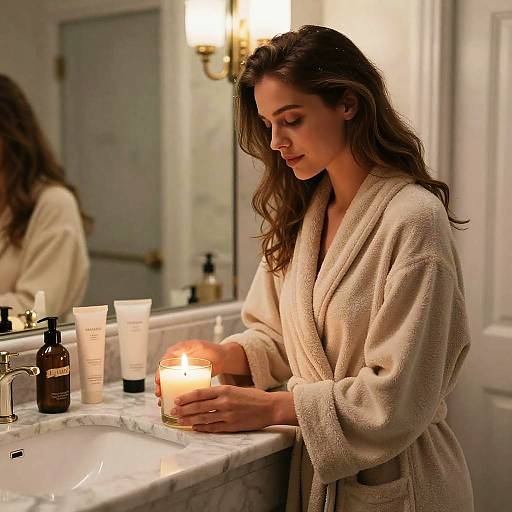 Bougie Self-Care in Elegant Bathroom