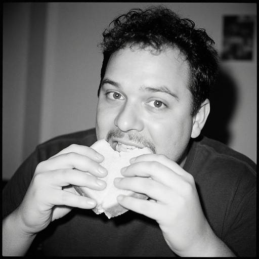 Vintage Black and White Sandwich Snapshot