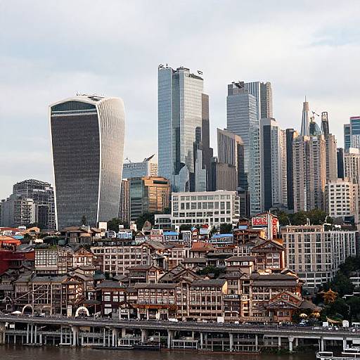 Cityscape Blending Modern and Historic