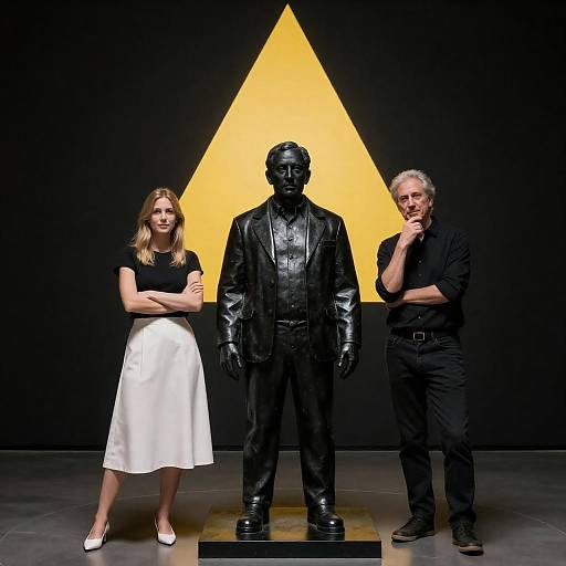 Dramatic Portrait with Sculpture and Lighting