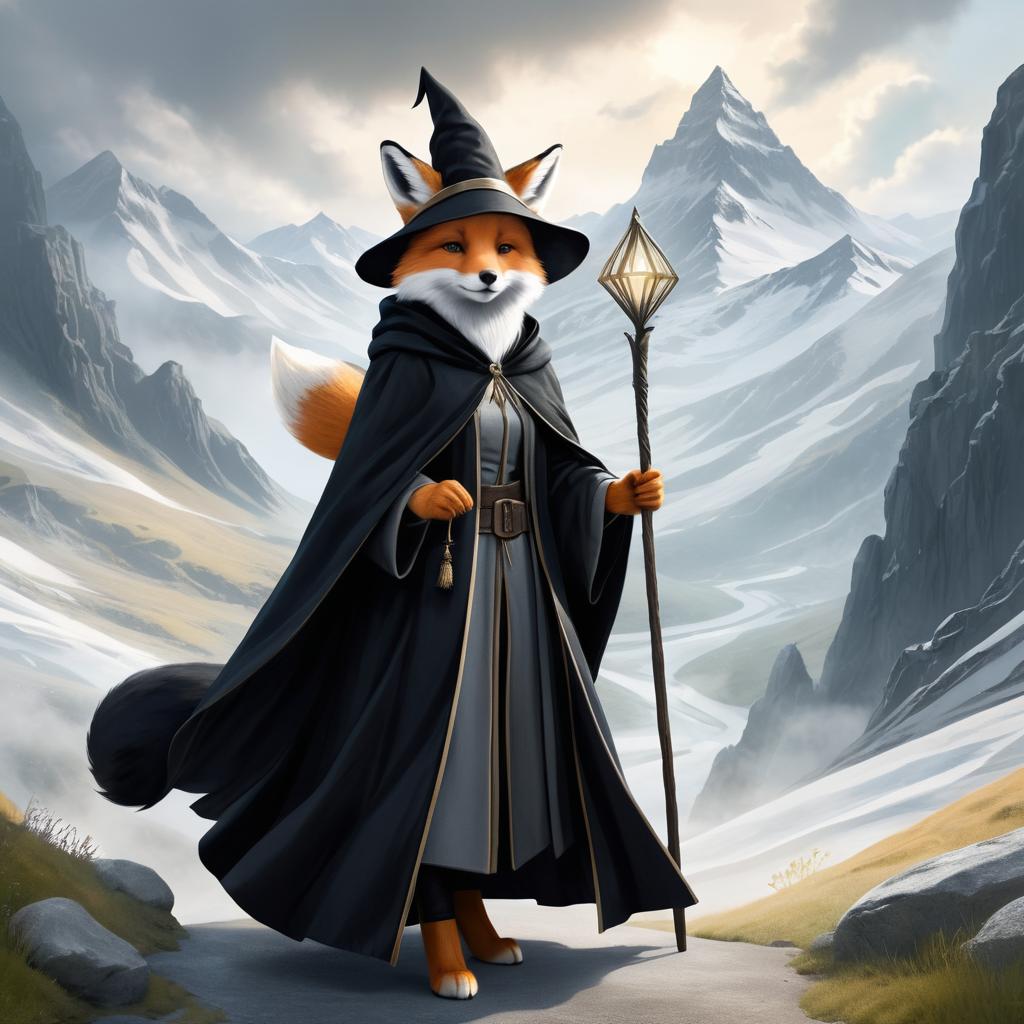 Mystical Fox Hermione in Enchanted Mountains