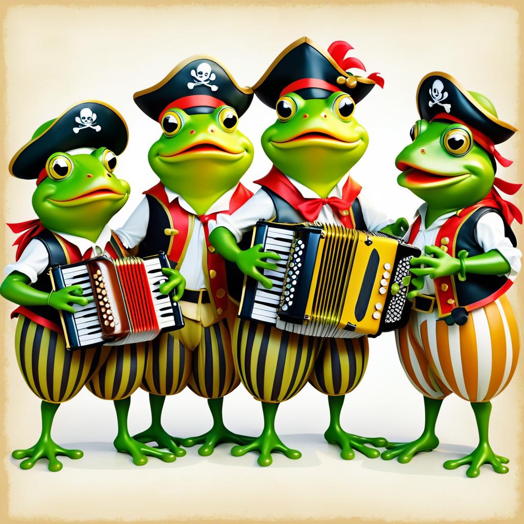 Pirate Frogs Quartet Playing Accordions