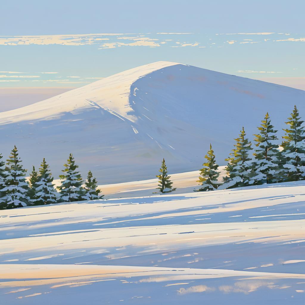 Serene Snowy Plateau in Soft Light