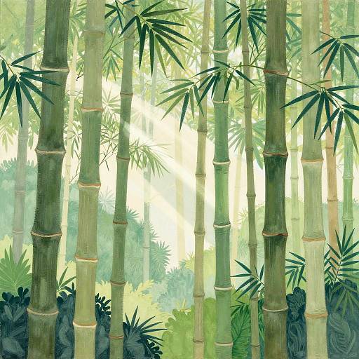 Serene Bamboo Forest in Matisse Style